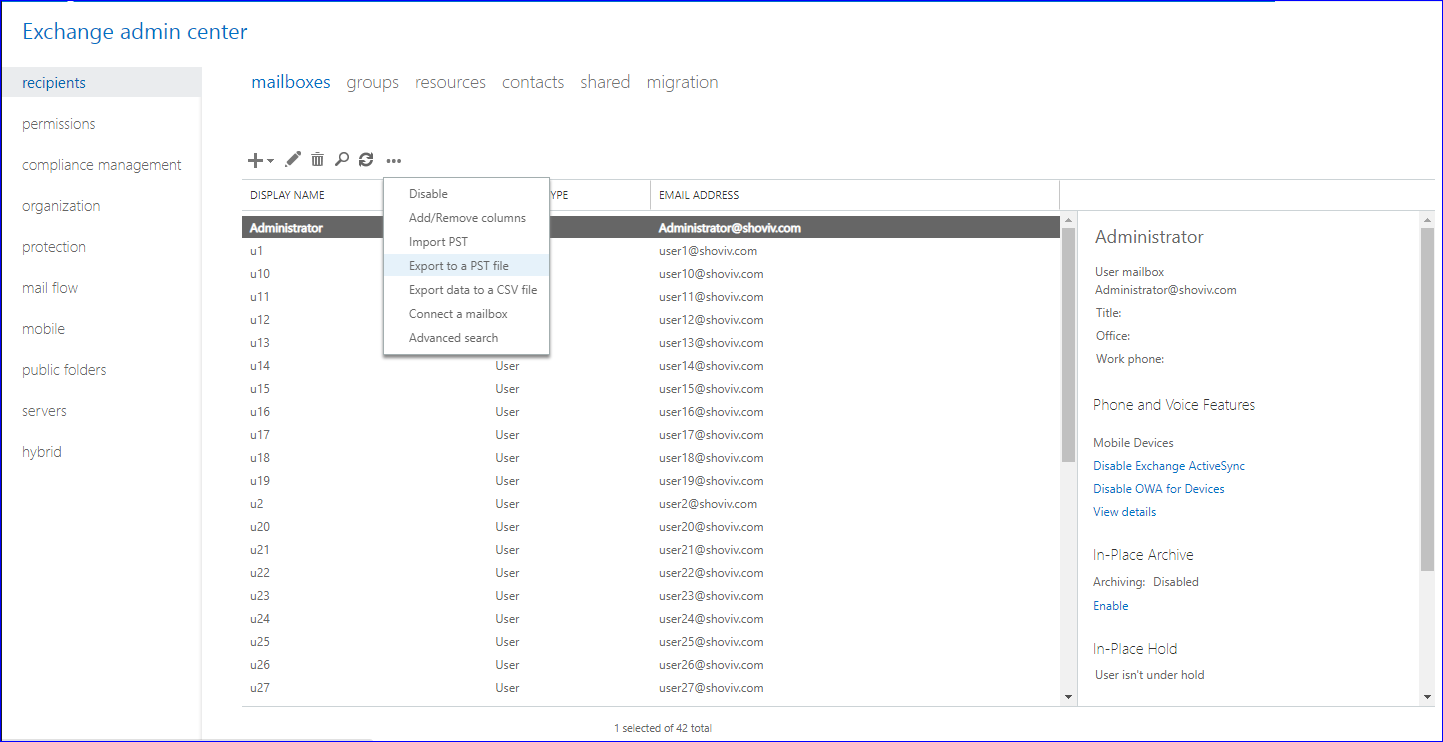 Extract Exchange EDB file to PST