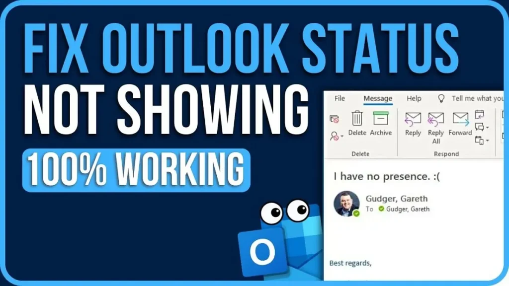 outlook not showing teams status