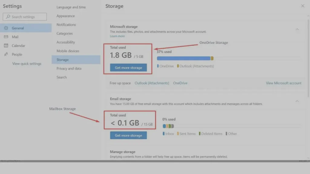 Hotmail email storage full